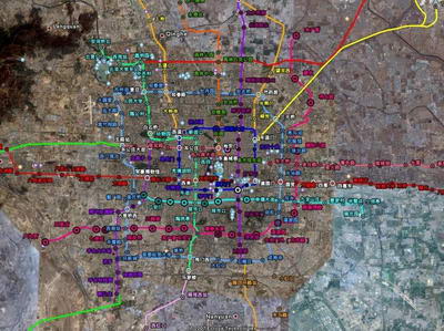 北京2015年地铁规划示意图Google earth版